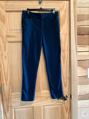 Chaps Navy Cropped Slim Trousers